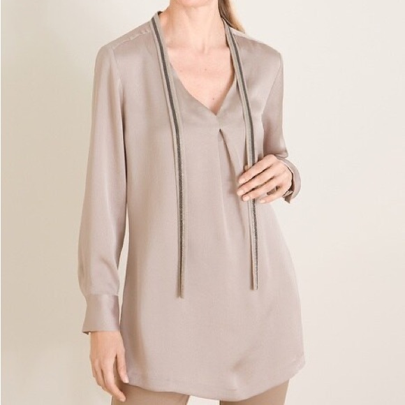 Chico’s Tie Front Tunic - Picture 1 of 12